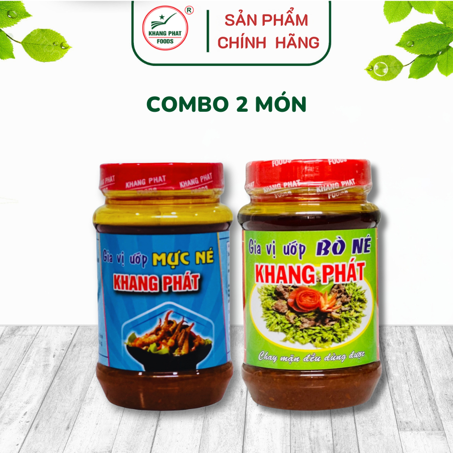 Combo Đồ Né 2 món: Bò né 200g - Mực né 200g - Gia Vị Khang Phát