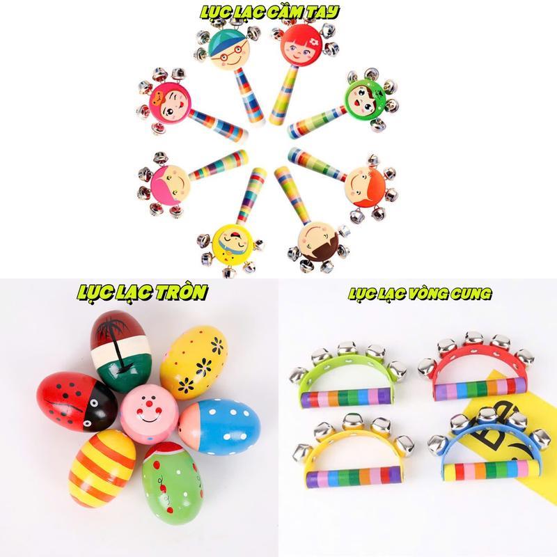 Combo 3-4-5 món đô chơi lục lạc cầm tay có âm thanh vui nhộn cho bé