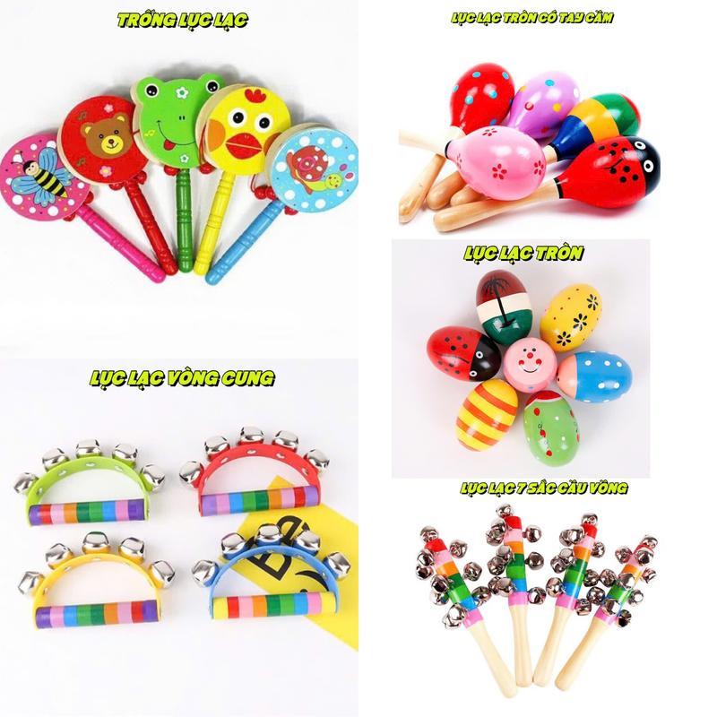Combo 3-4-5 món đô chơi lục lạc cầm tay có âm thanh vui nhộn cho bé
