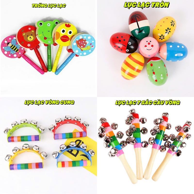 Combo 3-4-5 món đô chơi lục lạc cầm tay có âm thanh vui nhộn cho bé