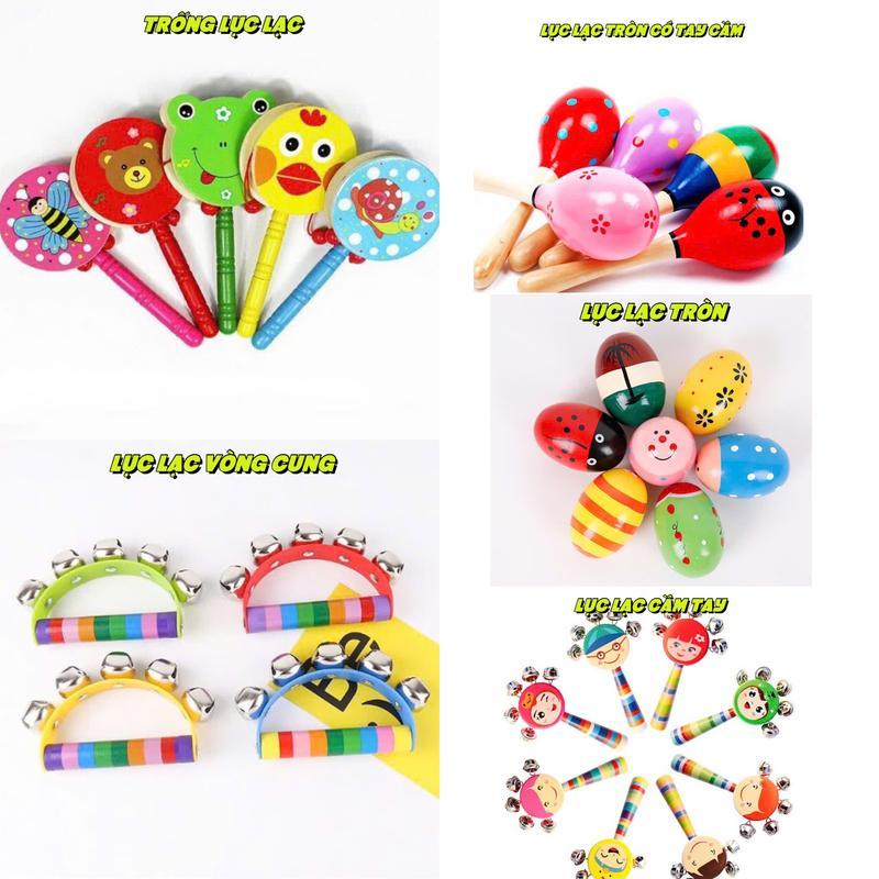 Combo 3-4-5 món đô chơi lục lạc cầm tay có âm thanh vui nhộn cho bé