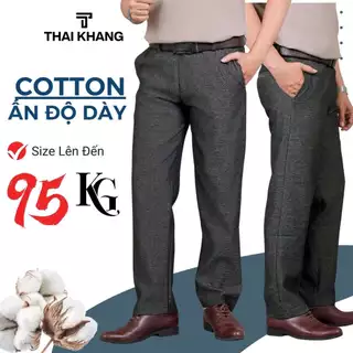 Quần tây nam trung niên Thái Khang vải dày mềm không ra màu loại nam ống suông form rộng rãi QUAN02