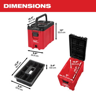 Thùng đồ nghề Milwaukee 48-22-8422, hộp đựng đồ nghề sửa chữa, đa năng, packout nhiều ngăn, chống nước
