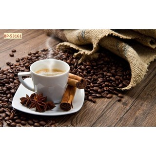 Tranh 3D dán tường quán cà phê, trà sữa, trà chanh, tranh dán tường in trên chất liệu vải lụa (shop tặng kèm keo dán)
