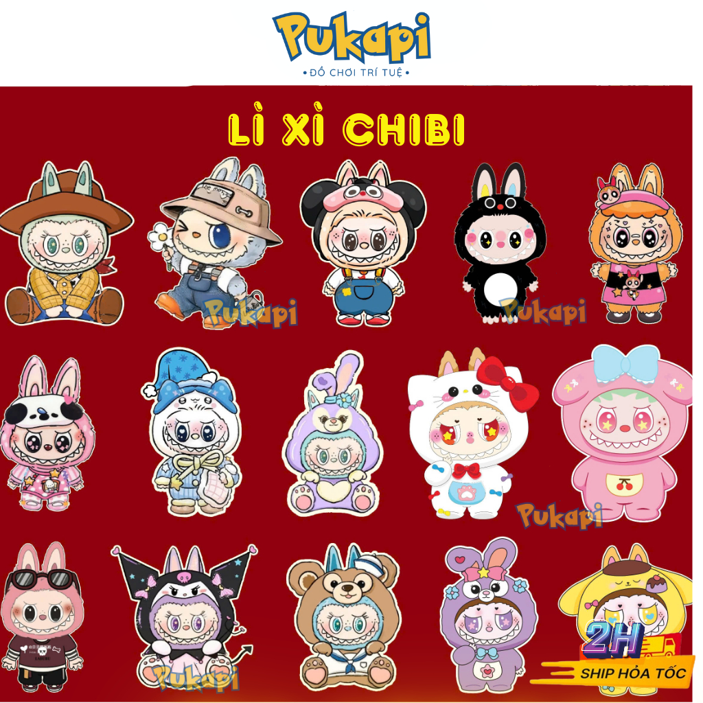 Combo 300 Lì Xì Chibi Hình Ngựa Hoạt Hình Phản Quang Chi Bi Chi Pi Tết 2026 Giá Rẻ Đa Dạng Mẫu-Đồ Chơi Cho Bé PUKAPI