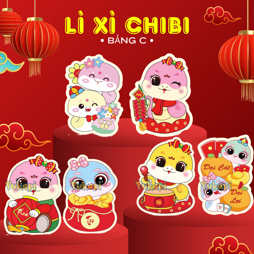 Combo 300 Lì Xì Chibi Hình Ngựa Hoạt Hình Phản Quang Chi Bi Chi Pi Tết 2026 Giá Rẻ Đa Dạng Mẫu-Đồ Chơi Cho Bé PUKAPI