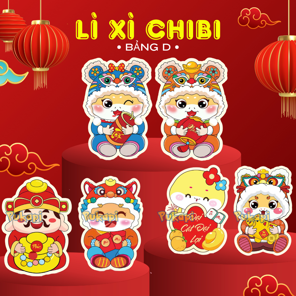 Combo 300 Lì Xì Chibi Hình Ngựa Hoạt Hình Phản Quang Chi Bi Chi Pi Tết 2026 Giá Rẻ Đa Dạng Mẫu-Đồ Chơi Cho Bé PUKAPI