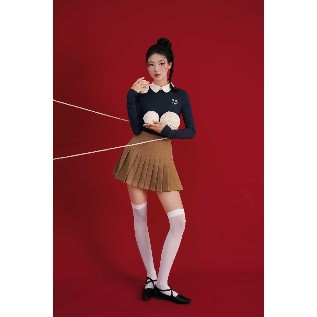 Áo cổ sen nằm dài tay 2T55.2409W thiết kế bởi JM Dress Design
