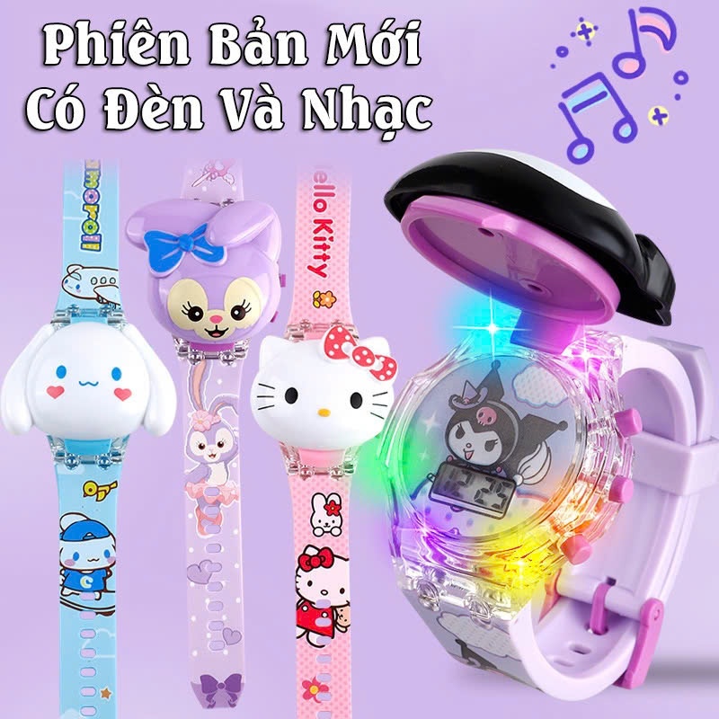 Đồ Chơi Đồng Hồ Đeo Tay Hiển Thị Ngày Giờ Có Đèn Và Nhạc Nhiều Mẫu Cho Bé