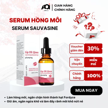 Serum Dưỡng Hồng Môi SAUVASINE Lip Oil Gloss 10Ml - Dưỡng Thâm Môi, Ngăn Khô Môi, Nứt Nẻ Môi, Môi Căng Mọng