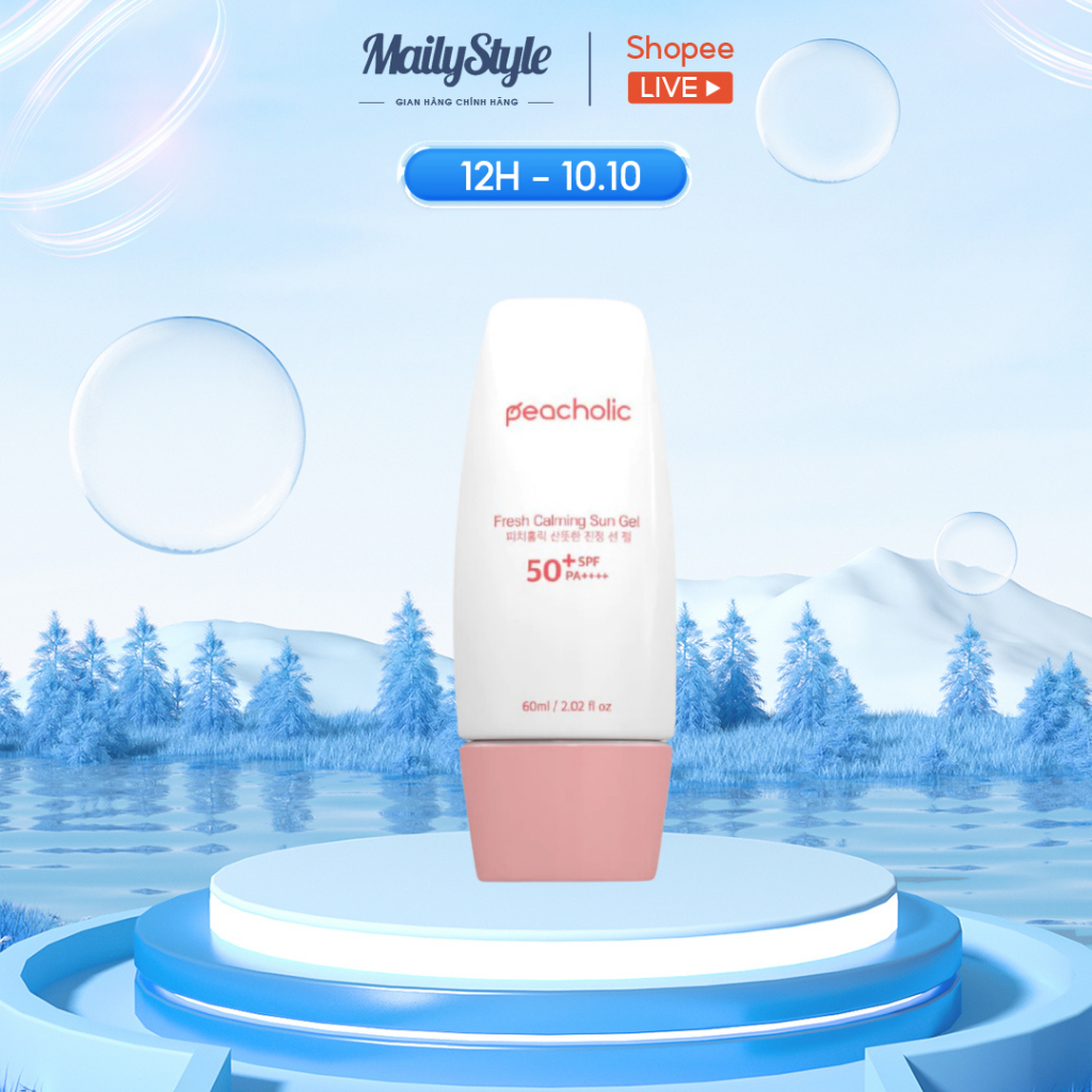 M37_[KÈM QUÀ]Kem chống nắng PEACHOLIC Fresh Calming Sun Gel SPF 50 PA++++_TẶNG ..............................
