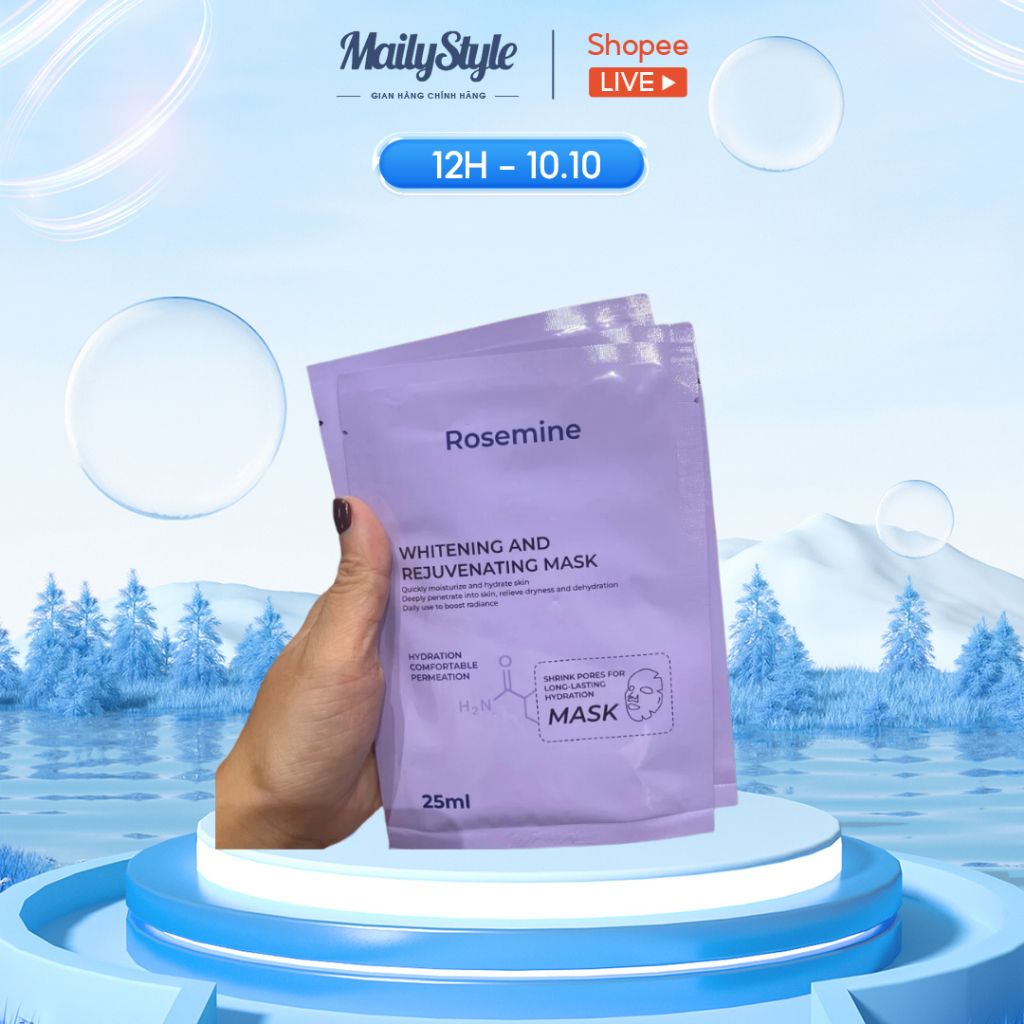 M13_ Mặt nạ Rosemine whitening and rejuvenating mask ( Set 10 miếng)