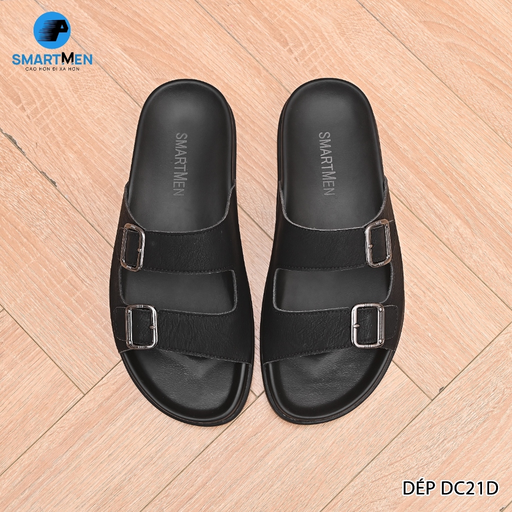 Ảnh Dép nam quai ngang Da cao cấp SMARTMEN DC-21 Đen 1