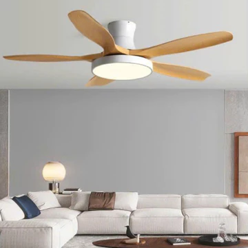 [Mẫu Mới 2024]Quạt trần cổ ngắn 5 cánh,Quạt trần ty ngắn lắp phòng khách,phòng ngủ,bếp động cơ DC lõi đồng có đảo chiều