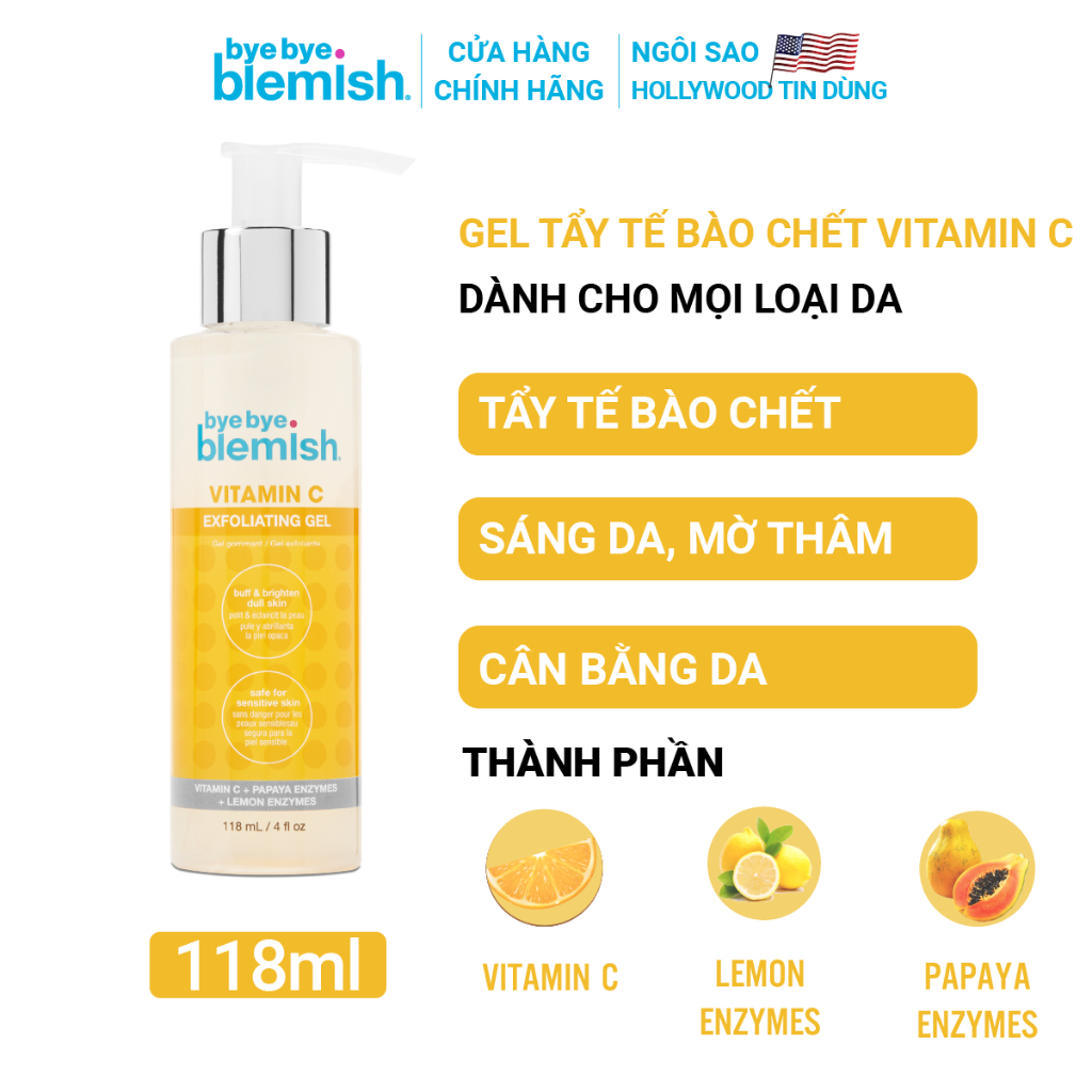Ảnh Combo Gel Tẩy Tế Bào Chết Vitamin C + Chấm Mụn/Thâm Bye Bye Blemish Giúp Sạch Da, Giảm Mụn/Thâm Nhanh 2