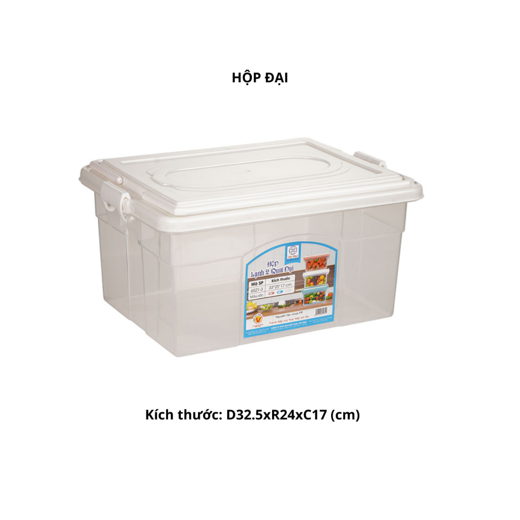 Hộp Đựng Thực Phẩm 2 Quai Chính Hãng Việt Nhật (Mã 6521)