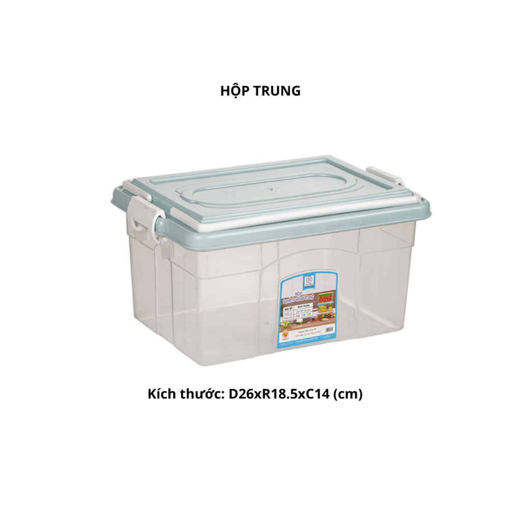Hộp Đựng Thực Phẩm Có Quai Sách, Hộp Bảo Quản Ngăn Đông Lạnh Chính Hãng Việt Nhật (6521)
