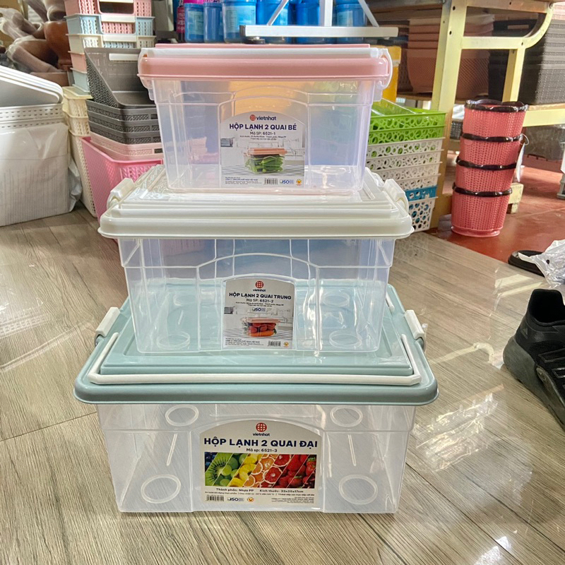 Hộp Đựng Thực Phẩm 2 Quai Chính Hãng Việt Nhật (Mã 6521)