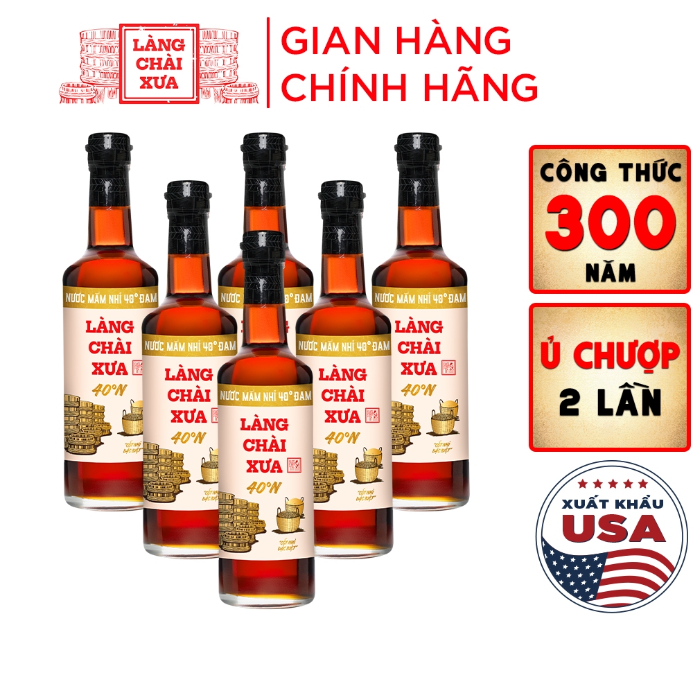 Ảnh Nước mắm nhỉ 40 độ đạm Làng Chài Xưa nhãn vàng chai thủy tinh 500ml ủ chượp 2 lần đậm đà thơm ngon 1