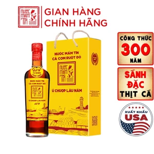 01 Chai Cá vàng 60N 500ml Nước Mắm Tĩn Cá Cơm Ruột Đỏ Chai Thuỷ Tinh Nước Mắm Truyền Thống Sạch