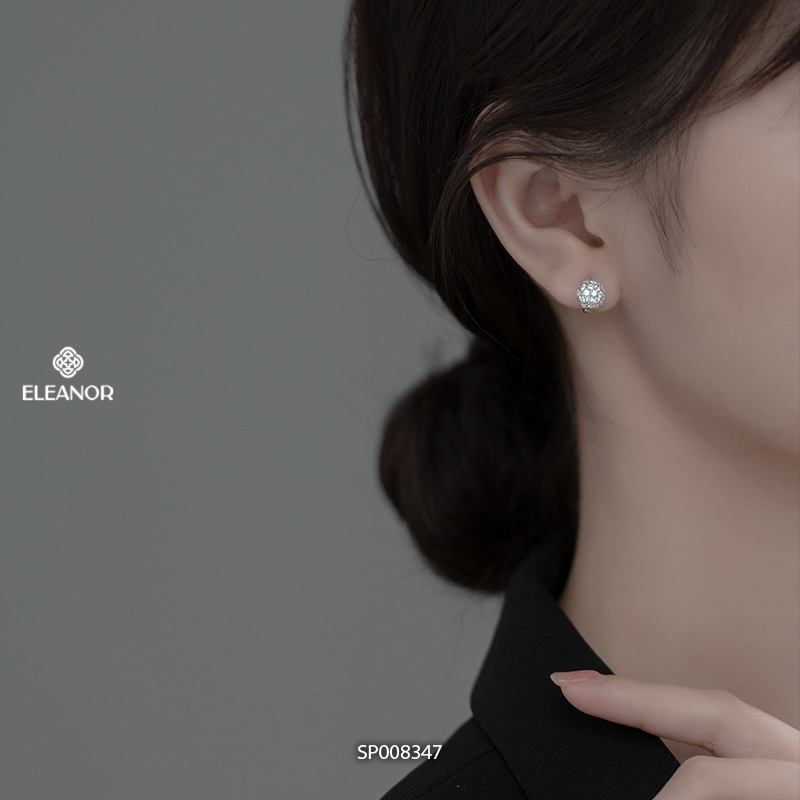 Bông tai nữ chuôi bạc 925 Eleanor Accessories thiết kế đính đá phụ kiện trang sức khuyên tai 8347