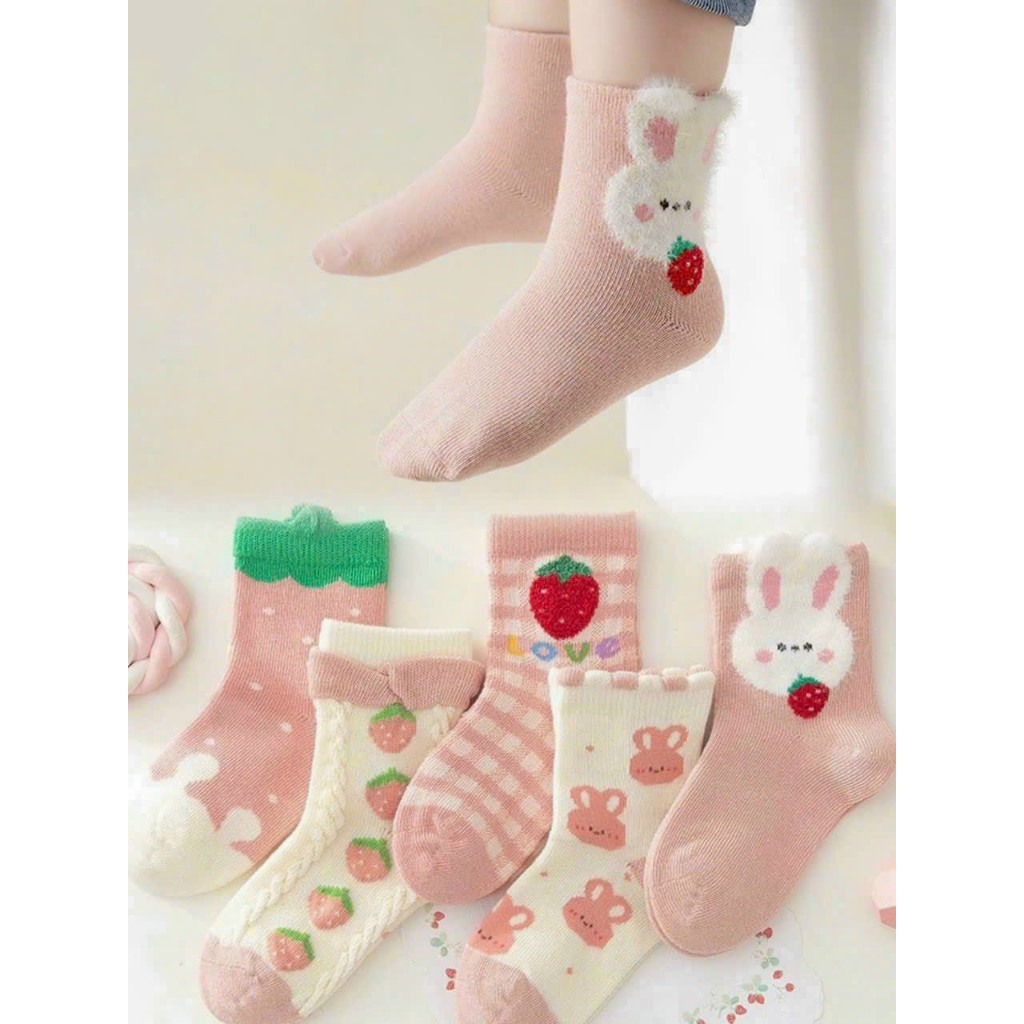 Tất cho bé, set 5 đôi tất sơ sinh họa tiết dễ thương cho bé từ 0-1 tuổi BN01