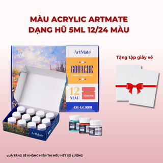 Bộ Màu Nước Gouache ARTMATE Dạng Hũ 15ml, Màu Nước Pha Sẵn, Đậm Đặc Mịn, An Toàn Để Vẽ Tranh Tô Màu AM-GC0001