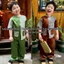 Bộ bà ba caro kèm khan cho bé mặc trong các dịp lệ hội, trung thu size từ 7 - 45kg