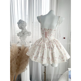 [HAN’S STORE ] VÁY COTTON HOA HAI DÂY DÁNG TÙNG XOÈ XINH XẮN(ẢNH THẬT)