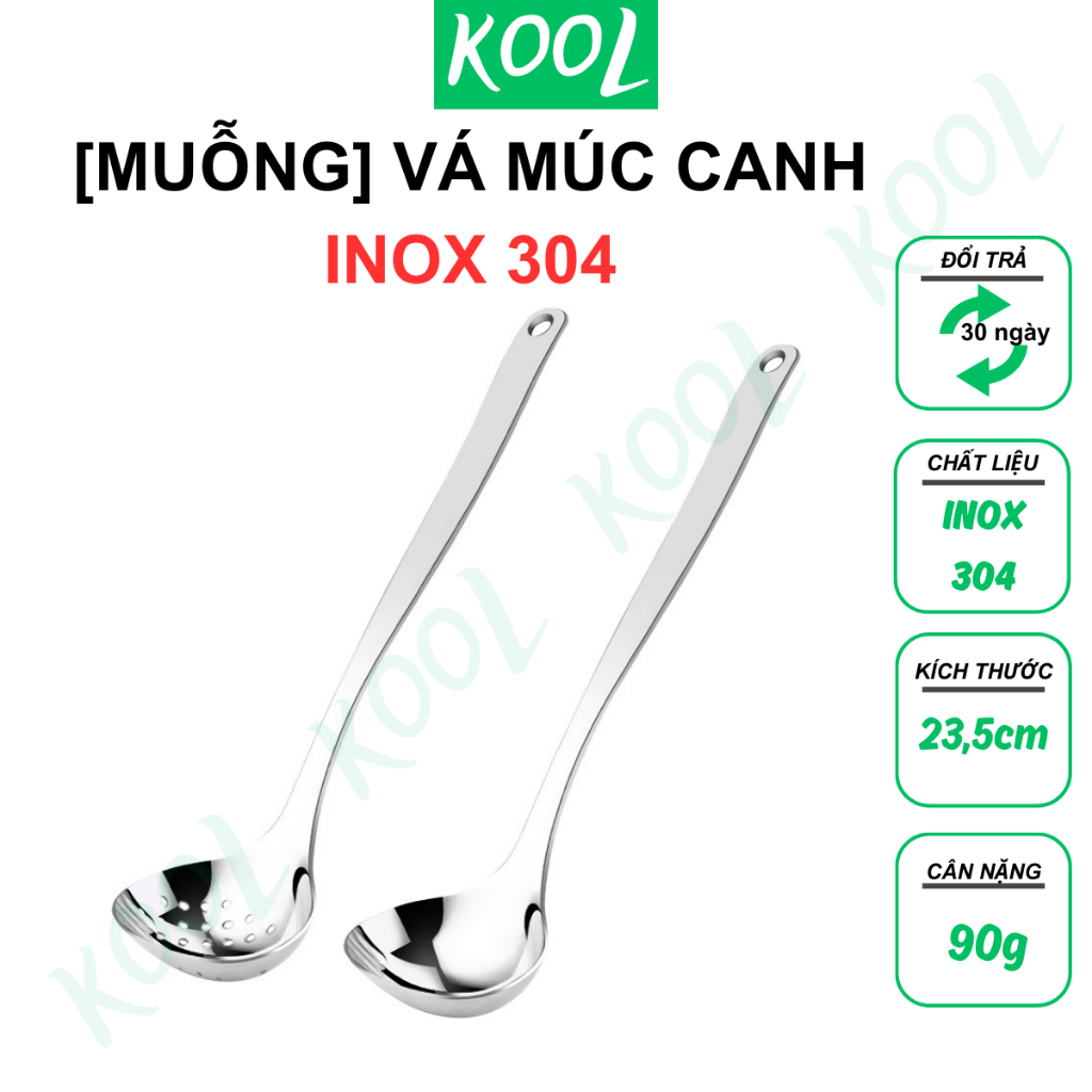 Muỗng múc canh inox 304 Dexin [Vá canh, Thìa canh, Muôi canh] KOOL ...
