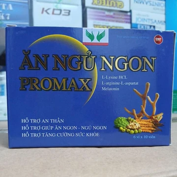 ĂN NGỦ NGON PROMAX - Viên Uống Hỗ Trợ Ngủ Ngon, Ngủ Sâu Giấc, Ăn Ngon Miệng Hộp 60 viên