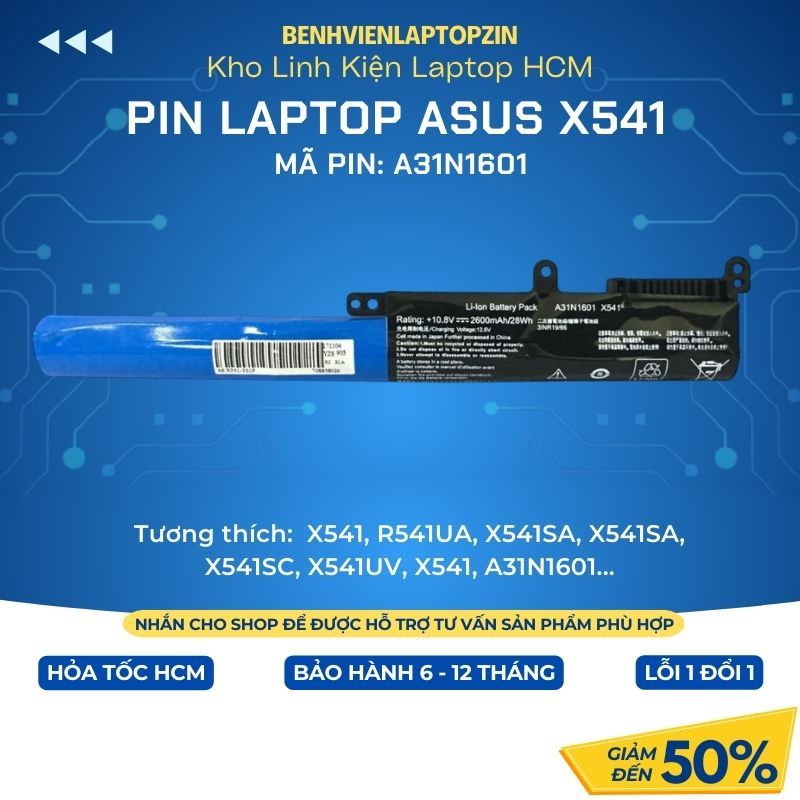 Pin Laptop Asus X541 R541UA X541SA X541SA X541SC X541UV X541, A31N1601 ...