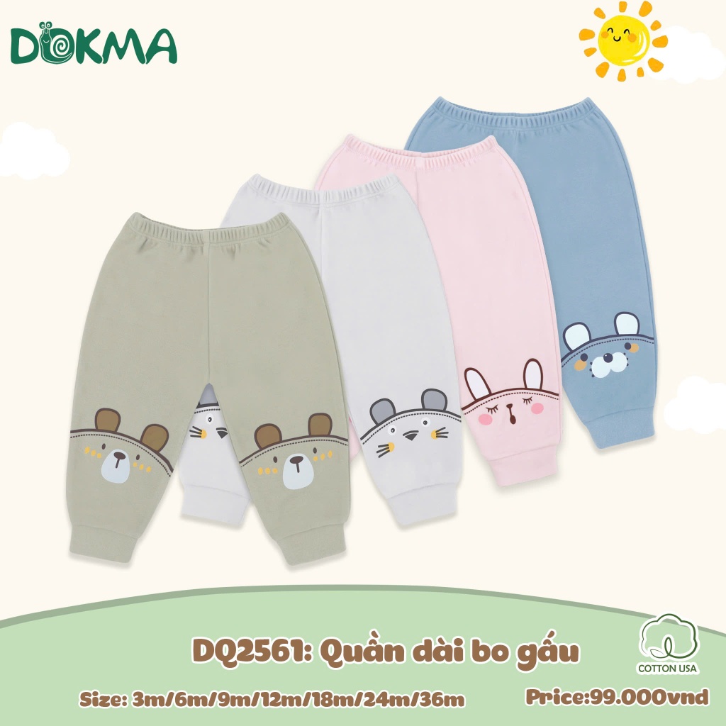 (5-13kg) Quần Nỉ Bé Trai, Bé Gái In Hình Đáng Yêu DOKMA DQ1228 DQ1650 DQ2561