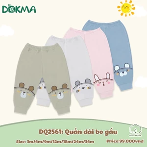 Quần Nỉ Bé Trai, Bé Gái In Hình Đáng Yêu DOKMA DQ1228 DQ1650 DQ2561