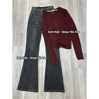 Quần jeans ống loe màu khói loang , màu mới Yến Tee Shop #10070