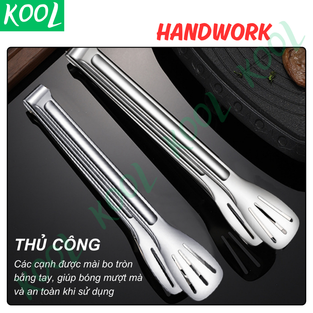 Kẹp gắp thức ăn inox 304 cao cấp, kẹp gắp đá, gắp đồ nướng, kẹp thịt nướng, kép đá KOOL - RB17608