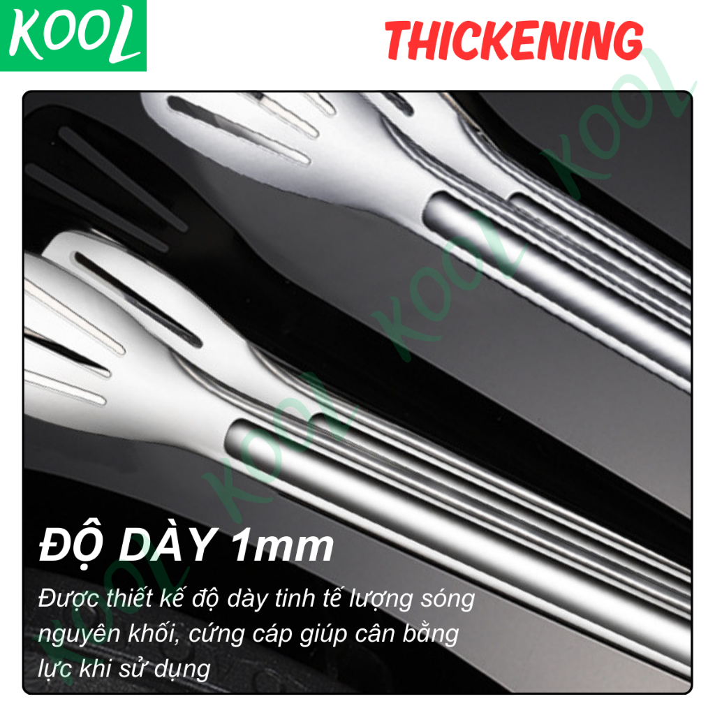Kẹp gắp thức ăn inox 304 cao cấp, kẹp gắp đá, gắp đồ nướng, kẹp thịt nướng, kép đá KOOL - RB17608