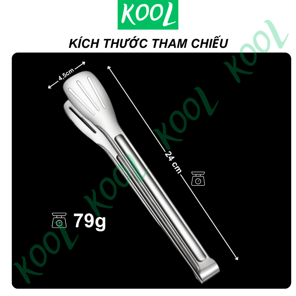Kẹp gắp thức ăn inox 304 cao cấp, kẹp gắp đá, gắp đồ nướng, kẹp thịt nướng, kép đá KOOL - RB17608