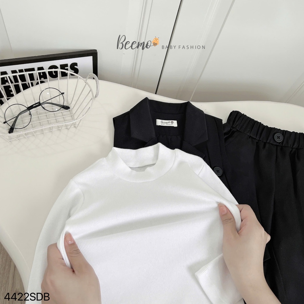 Set gile cổ vest phối đai  phong cách Hàn Quốc cho bé trai, bộ gile vest công tử cho bé trai (kèm áo trong)
