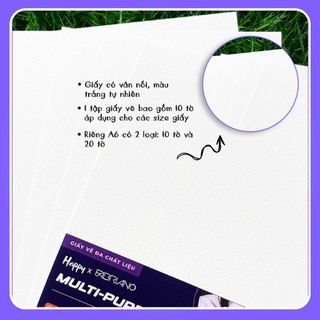 [Hỏa tốc HCM - DEAL 5K ] Giấy Vẽ Đa Chất Liệu Happy Mix Multi-Purpose 200gsm - A6 10 tờ