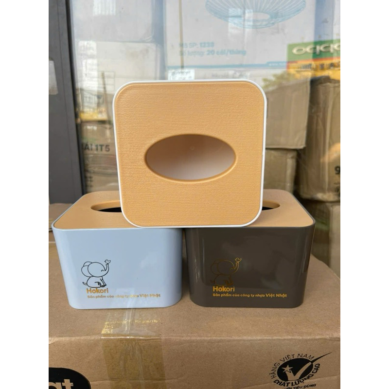 AMIZIN Hộp Đựng Giấy Ăn Để Bàn Nắp Nhựa Giả Gỗ, Hộp Giấy Ăn Hình Vuông Đa Năng Cho Quán Ăn Nhà Hàng 2738,2739 AMIZIN