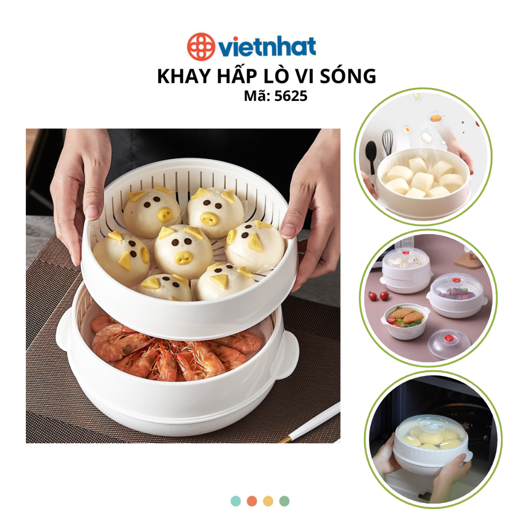 Bộ khay hấp lò vi sóng Chính Hãng VIỆT NHẬT (Mã 5625)