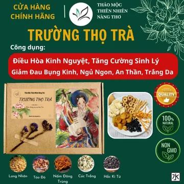 SET HỘP 30 gói trà TRƯỜNG THỌ TRÀ, Trà Thảo Mộc Thiên Nhiên T17 - Trà Hoa Tăng Cường Sinh Lý , Bồi Bổ Khí Huyết