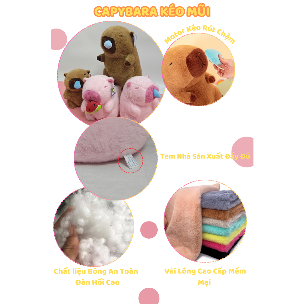[ RÚT CHẬM CAO CẤP ]Capybara chảy nước mũi mini Capybara nhỏ kéo nước mũi hàng cao cấp đầy đủ tem mác