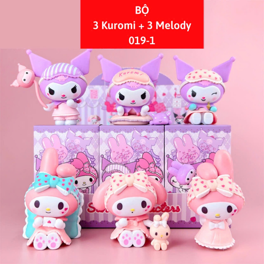 Ảnh Hộp mù blindbox: Set 6 búp bê nhân vật Kuromi, Melody và Kuromi&Melody 2