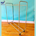 Sào treo quần áo 2 tầng inox có bánh xe, sào treo quần áo shop trẻ em người lớn dày dặn chắc chắc ảnh chụp thật (T10) — ảnh 6