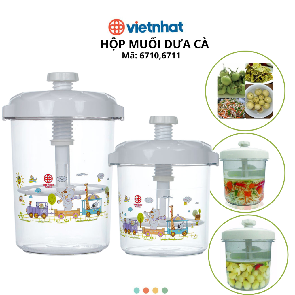 Hộp Muối Dưa Cà Nén Kín Khí Chính Hãng Việt Nhật (mã 6710,6711)