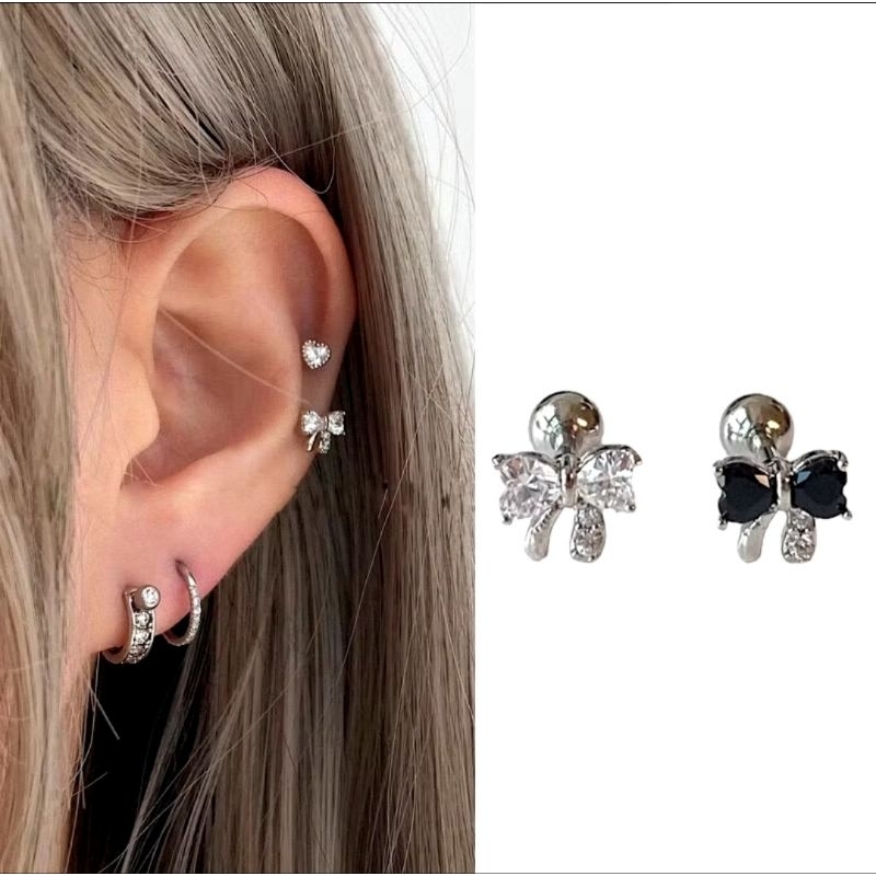 Khuyên Tai Nơ Đá CRYSTAL BOW JetanX (1 chiếc)
