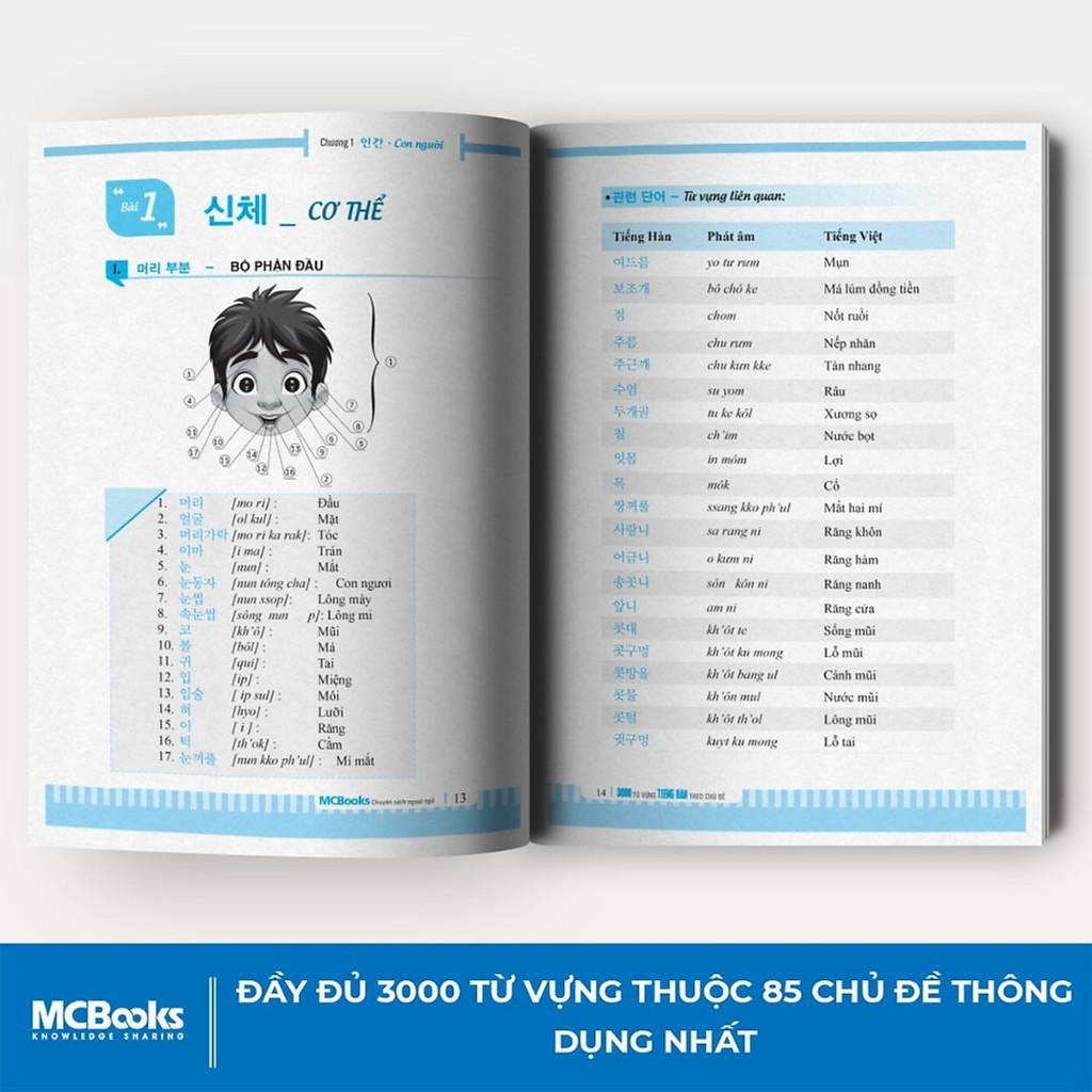 Ảnh Sách - 3000 Từ Vựng Tiếng Hàn Theo Chủ Đề MCBooks 2