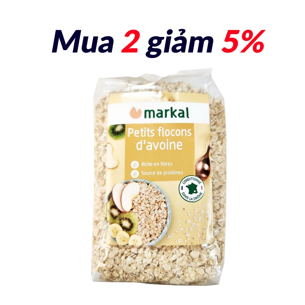 Ảnh Yến mạch cán mỏng hữu cơ Markal 500g Pháp 1